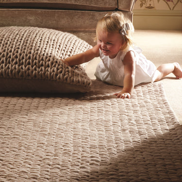 Fusion Luxury Soft Hand Woven Braided Wool Rug in Oyster