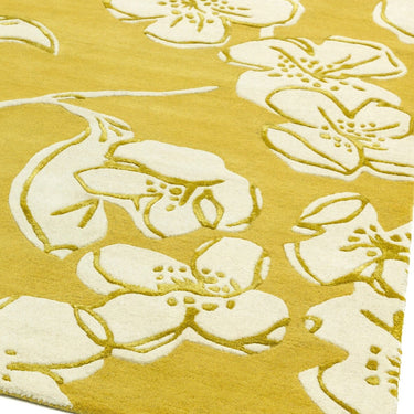 Matrix MAX15 Devore Contemporary Silky Tufted Yellow Wool Viscose Abstract Geometric Rug