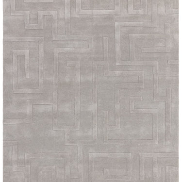 Maze Wool Rug Hand Tufted Modern Classic Rug in Silver Grey