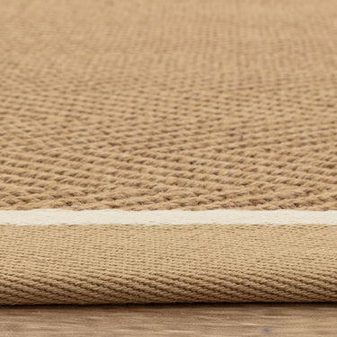 Asiatic London Bordo Sisal Linen Cream Border Herringbone Pattern Natural Beige Jute Cotton Textured Flatweave Rug