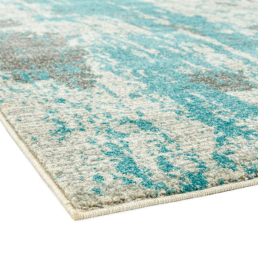 Nova Modern Painterly Abstract Distressed Rug in Duck Egg