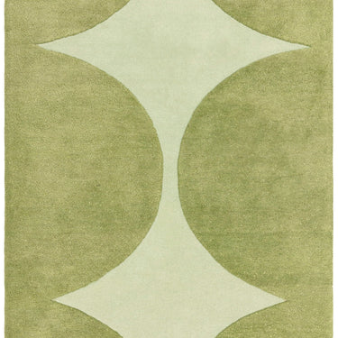 Asiatic London Canvas Reflect Retro Tufted Green Handmade Wool Abstract Geometric Rug