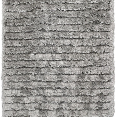 Phoenox Origins Glamour Silver Grey Shaggy Striped Modern Rug