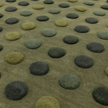 Asiatic London Dotty 3D Spotty Tufted Green Hand-Carved Wool Viscose Cotton Rug