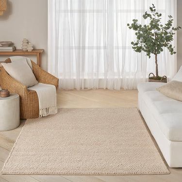 DKNY Pure Knots DKP01 Hand Made Plush Chunky Loop Texture Beige Rug
