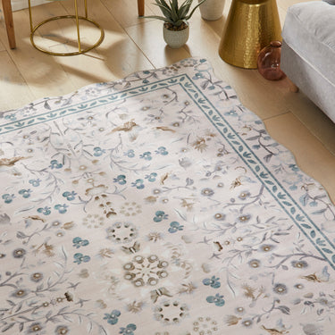 Consept Looms Liberty LIB305 Dusky Pink Washable Non-Slip Traditional Floral Rug