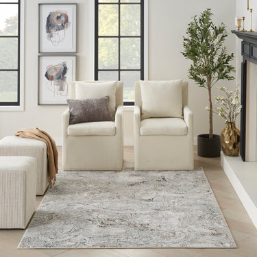 Glitz GLZ20 Silky Shimmer Grey Multi By Abstract Textured Modern Hallway Runner Rug
