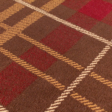 Highland Check Pattern Brown Polypropylene Traditional Checked Tartan Hallway Runner Rug