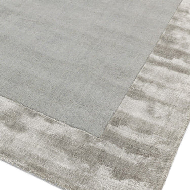Ascot Modern Plain Hand Woven Wool Viscose Bordered Silver Rug