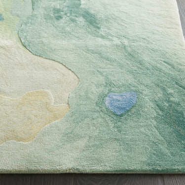 Prismatic Luxury Silky PRS16 Sea Foam By Wool Viscose Abstract Textured Rug