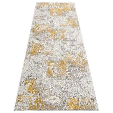 Rossa ROS03 Modern Abstract Hallway Runner Rug in Silver Gold 80x240 cm (2'8''x7'10'')