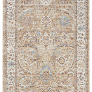 Alia Viana Beige Cream Traditional Floral Bordered Rug