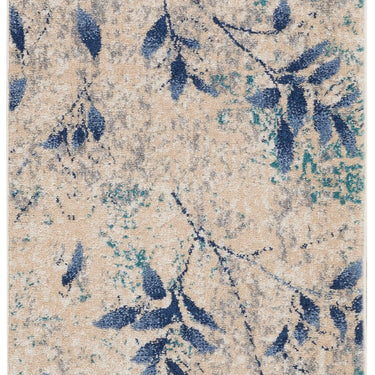 Calvin Klein River Flow Leaf Floral Abstract Botanical RFV03 in Navy Beige Blue