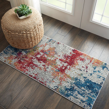 Nourison Ankara Global ANR10 Modern Abstract Silky Rug in Multi Colours