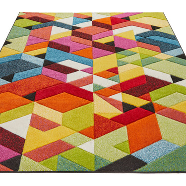 Consept Looms Viva VIV101 Bright Multicolours By Concept Jute Polypropylene Geometric Rug