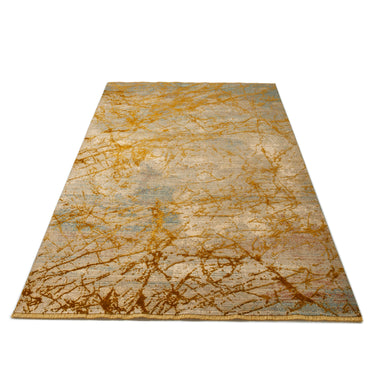 Emerald EMR101 Rug Modern Abstract Silky Rug in Yellow