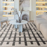 Asiatic London Valley Junction Stripe 3D Pattern Charcoal Ivory Geometric Striped Scandi Rug 120x170 cm - Medium 120x170 cm (4'x5'6")