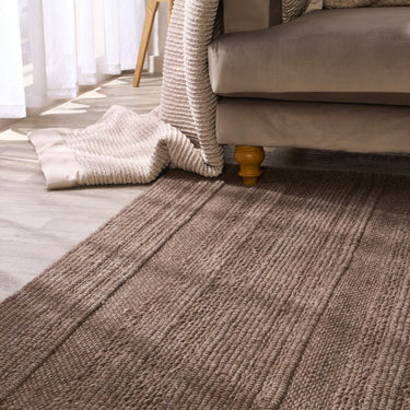 Chunky Knit Brown Braided Hand-Woven Wool Traditional Textured Hallway Runner Rug