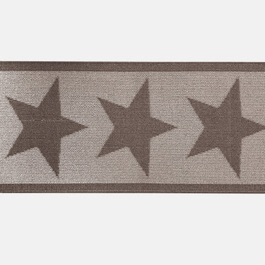My Stain Resistant Durable Stone Beige Star Washable Non-Slip Polypropylene Bordered Hallway Runner Rug - Runner 67x150 cm (2'3"x5')