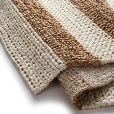 Bondi Cream and Natural Jute Stripe Braided Boucle Rug