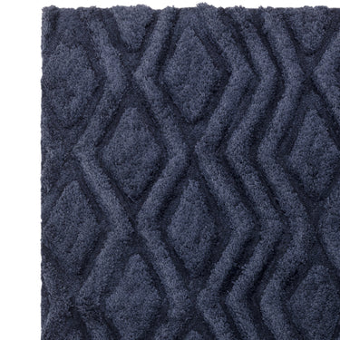 Asiatic London Harrison Navy Blue Living Diamond Shaped Super Handmade Shaggy Geometric Rug
