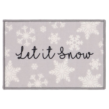 Floormatters Let it Snow Mat & Runner Set in Grey
