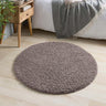 My Mat My Fleck Mocha Washable Non-Slip Polypropylene Shaggy Rug - Round 100x100 cm (3'4"x3'4")