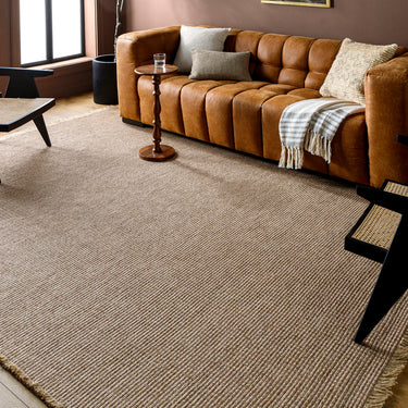 Kimi Becki Owens & Surya Solid and Border BOKM2303 Boho Jute Area Light Brown Tan Rug - X-Large 200x275 cm (6'7"x9')