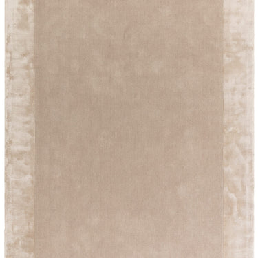 Ascot Modern Plain Hand Woven Wool Viscose Bordered Putty Natural Rug