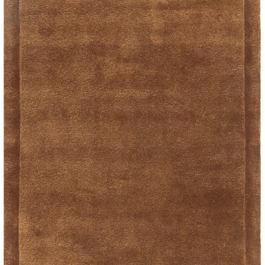 Asiatic London Rise Soft Silky Shiny Rust Terracotta Hand-Carved Wool Viscose Cotton Rug