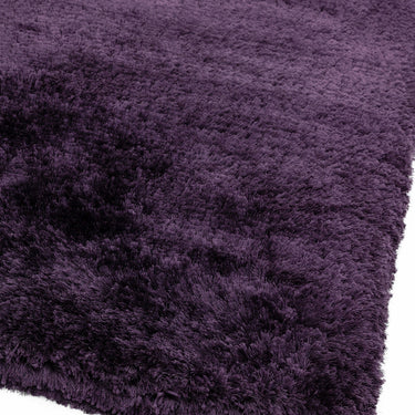 Plush Plain Shaggy High Pile Thick Silky Fluffy Soft Hand Woven Purple Rug