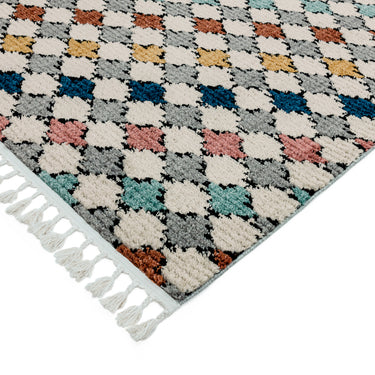 Cyrus CY05 Farah Modern Traditional Nomadic Kilim Berber Style Fringed Rug in Multi Extra Large 200 x 290 cm