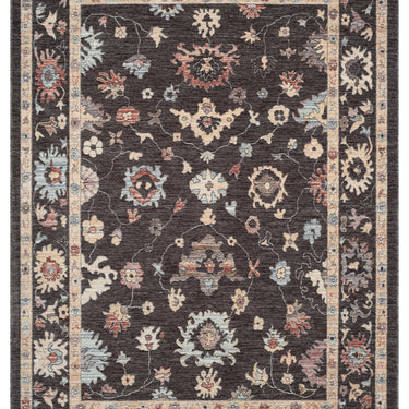 Alia 428GL Short Pile Sand Polypropylene Traditional Floral Bordered Rug
