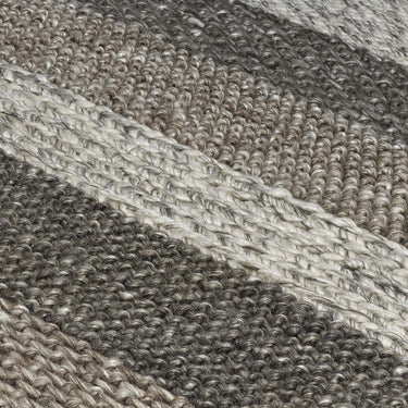 Katherine Carnaby Coast Wool & Viscose High Quality Textured Hand Woven Flatweave Varied Striped Rug in  Beige