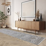 Jasper JA01 Living Classic Heritage Antique Blue Cotton Traditional Vintage Floral Rug - Runner 67x240 cm (2'2"x7'10")