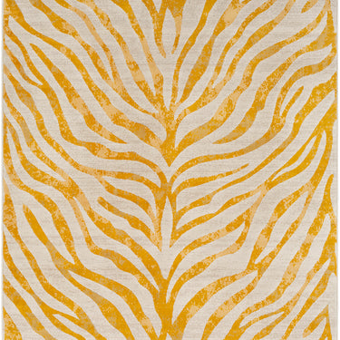 City Animal Print Zebra CIT2302 Yellow Washable Jute Polypropylene Boho Rug
