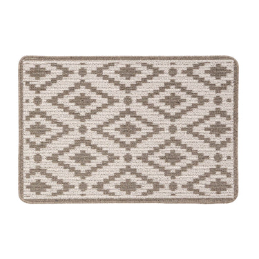 My Stain Resistant Ikat Stone Washable Non-Slip Polypropylene Bordered Doormat