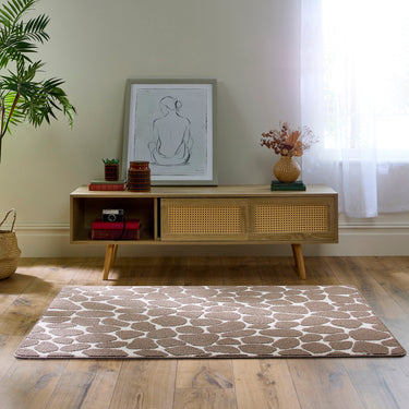 My Sculptured Patterened Pebble Mink Washable Non-Slip Polypropylene Rug