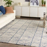 Nourison Colorado Linear Hand-Tufted White Blue Wool Textured Modern Rug - 114 x 175 cm (3'9"x5'9")