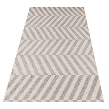 Muse Modern 3D Geometric Zig-Zag Chevron Striped Grey and Yellow Rug Hallway Runner