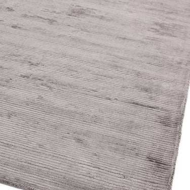 Bellagio Modern Plain Loop Striped Shiny Viscose Hand Woven Silver Rug
