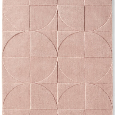Origins Penny 3D Blush Pink Hand-Carved Wool Geometric Rug