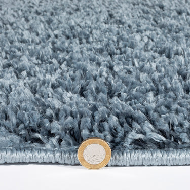 Esselle Larissa Blue Washable Non-Slip Polypropylene Shaggy Rug