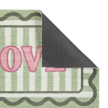 My Nylon Pattern Love Washable Non-Slip Striped Bordered Rug 50x75 cm