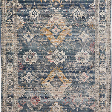 URCO Nova Lilian Blue Polypropylene Persian Traditional Vintage Hallway Runner Rug