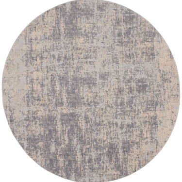 Rustic Textures RUS01 Modern Abstract Round Circle Rug in Ivory Silver Grey