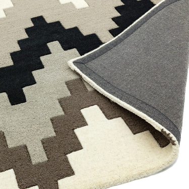 Asiatic London Matrix Cuzzo Sienna Tufted Stone Grey Wool Geometric Textured Rug 120x170 cm