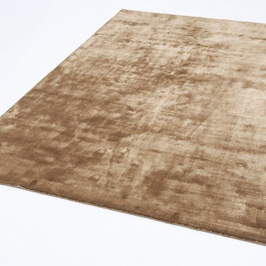 Chrome Hand Made Rug Modern Plain Viscose Silky Shiny Luxurious Tan Brown Rug