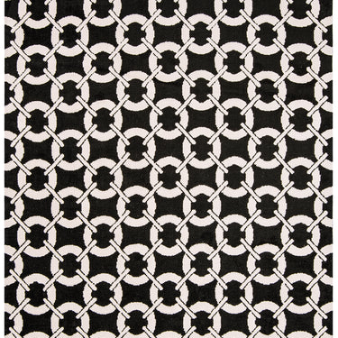 Arlo Buckle AR03 Geometric Rug in Black and Ivory