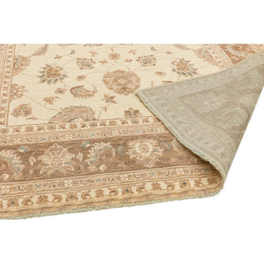 Chobi Traditional Bordered Persian Wool Rug in Beige Brown